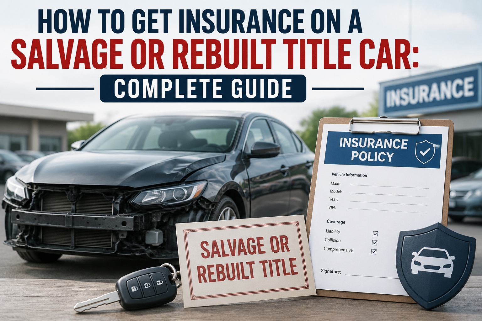 How to get insurance on a salvage or rebuilt title car with an insurance policy and damaged vehicle