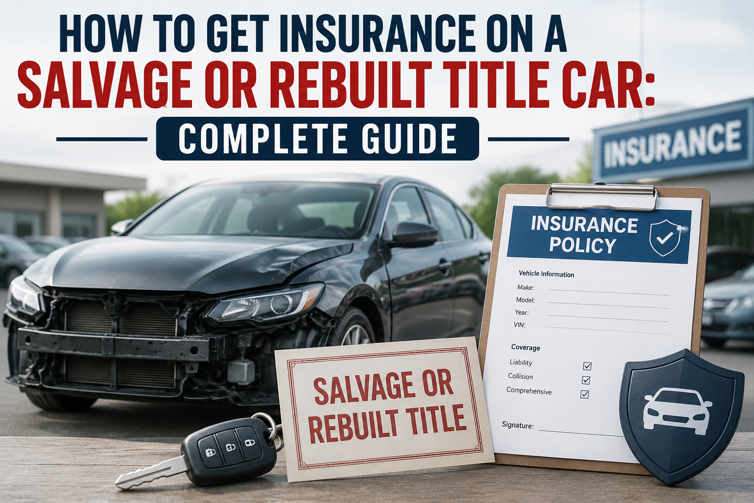 How to get insurance on a salvage or rebuilt title car with an insurance policy and damaged vehicle