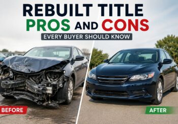Rebuilt title car before and after repair